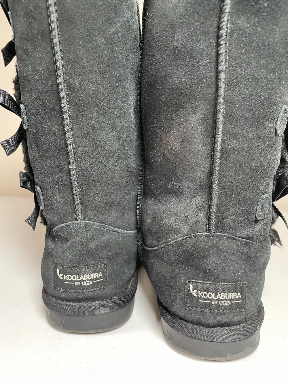 Koolaburra By Ugg Victoria Suede Bow Tall Boots Black Youth Size US 2